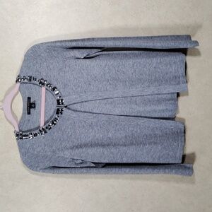 2/$10 04W01 Banana Republic gray wool blend cardigan w/crystals S NEW